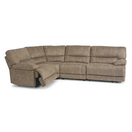 Reclining Sectional Sofa with Large Pillow Arms